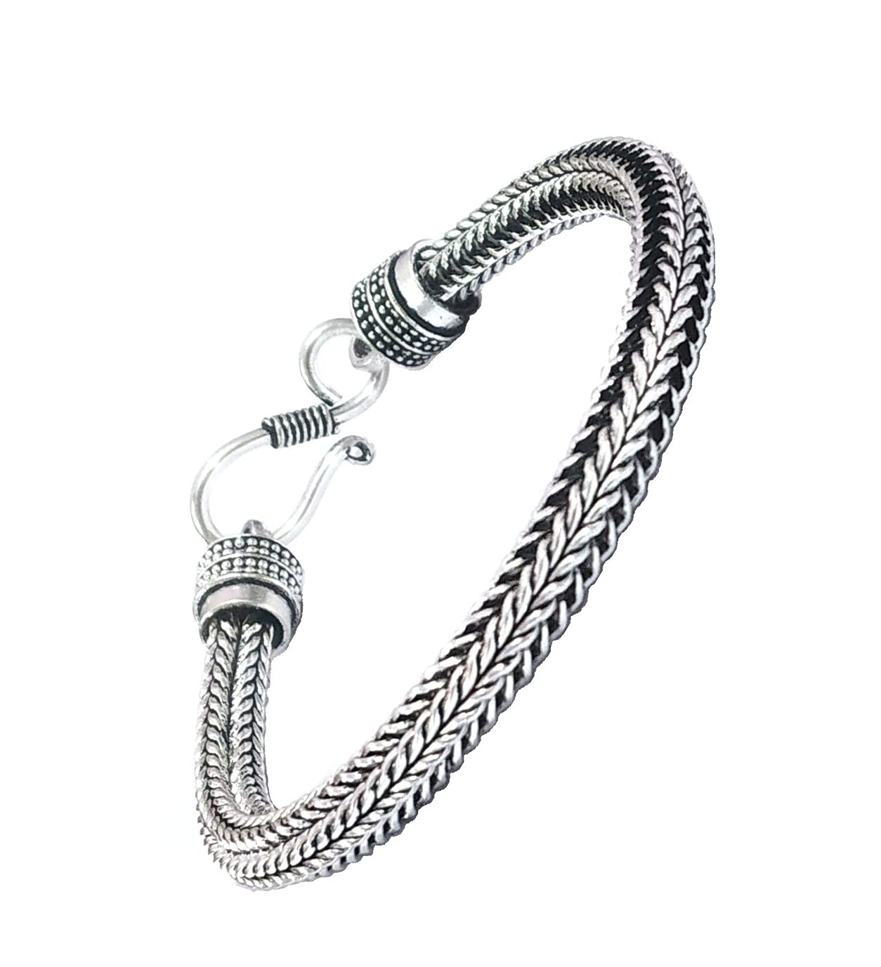 aurrastores Sterling-silver Bracelet for Men & Boy (Stylish Kada) Bracelets for Men and Boys Fashion Silver Bracelet for Men | Silver Toned Stainless Steel (B092DD288T) Amazon Price History, Amazon Price Tracker