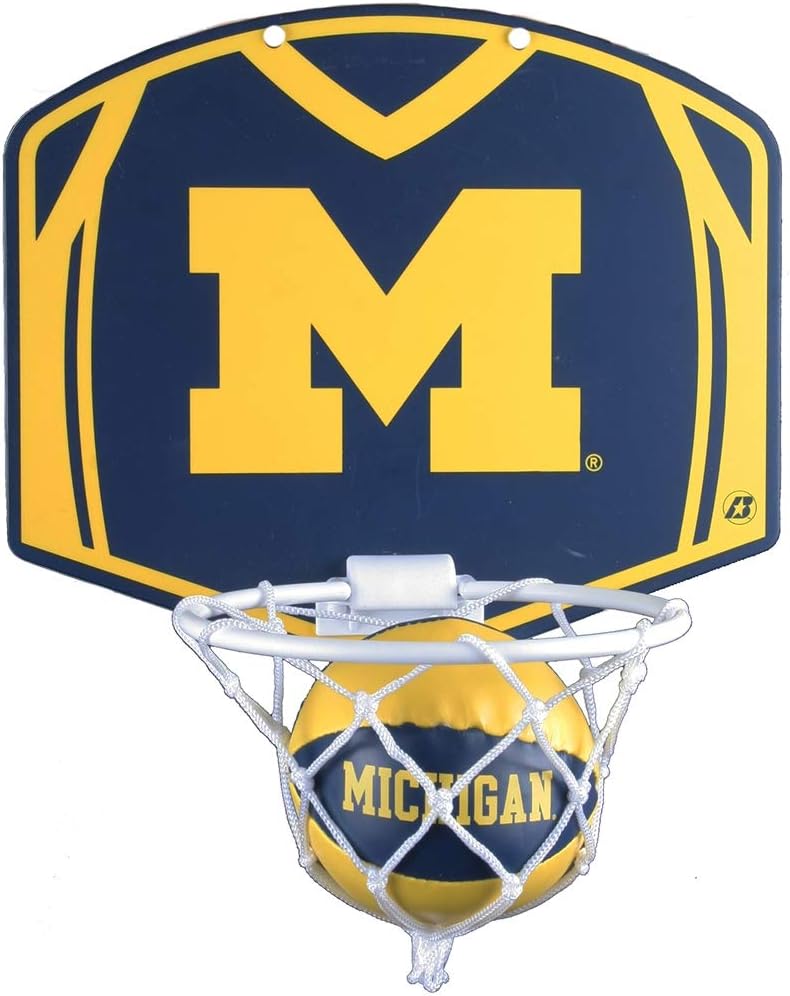 Baden Michigan Wolverines Mini Basketball and Hoop Set