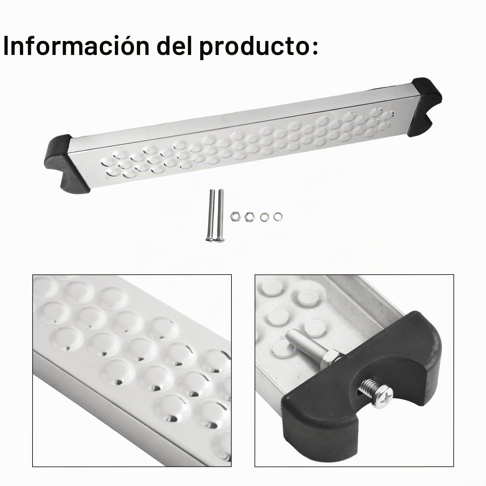 Escalera de piscina, acero inoxidable con goma antideslizante mejorada para la mayoría de escaleras de piscina estándar (pedales antideslizantes)