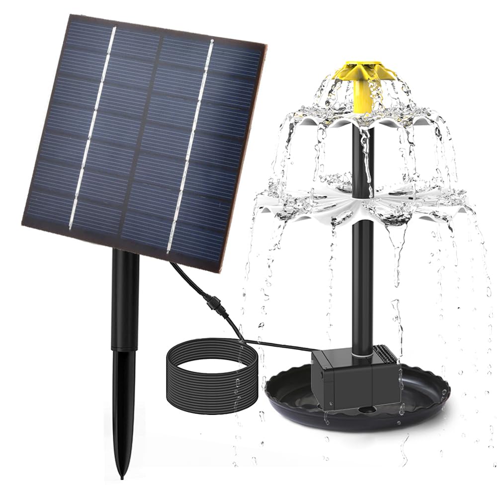 Bomba de fuente solar para evitar el agua estancada en estanques y baños de aves
