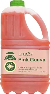 Primor Pink Guava Fruit Puree - Real Tropical Fruit Puree for Cocktails, Smoothies, Juices, Desserts & Baking | Shelf-Stable
