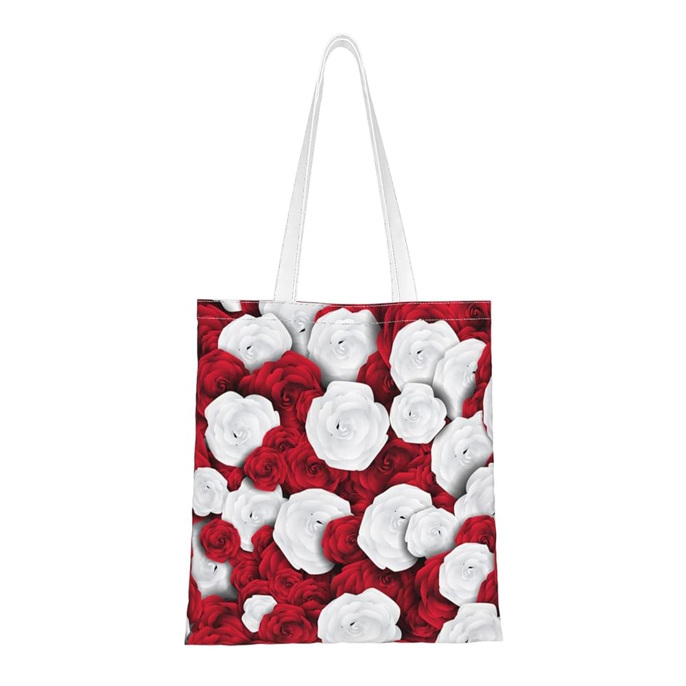 赤と白の抽象トートバッグ（ラファエル・ナバス） 赤と白の抽象トートバッグ（ラファエル・ナバス）