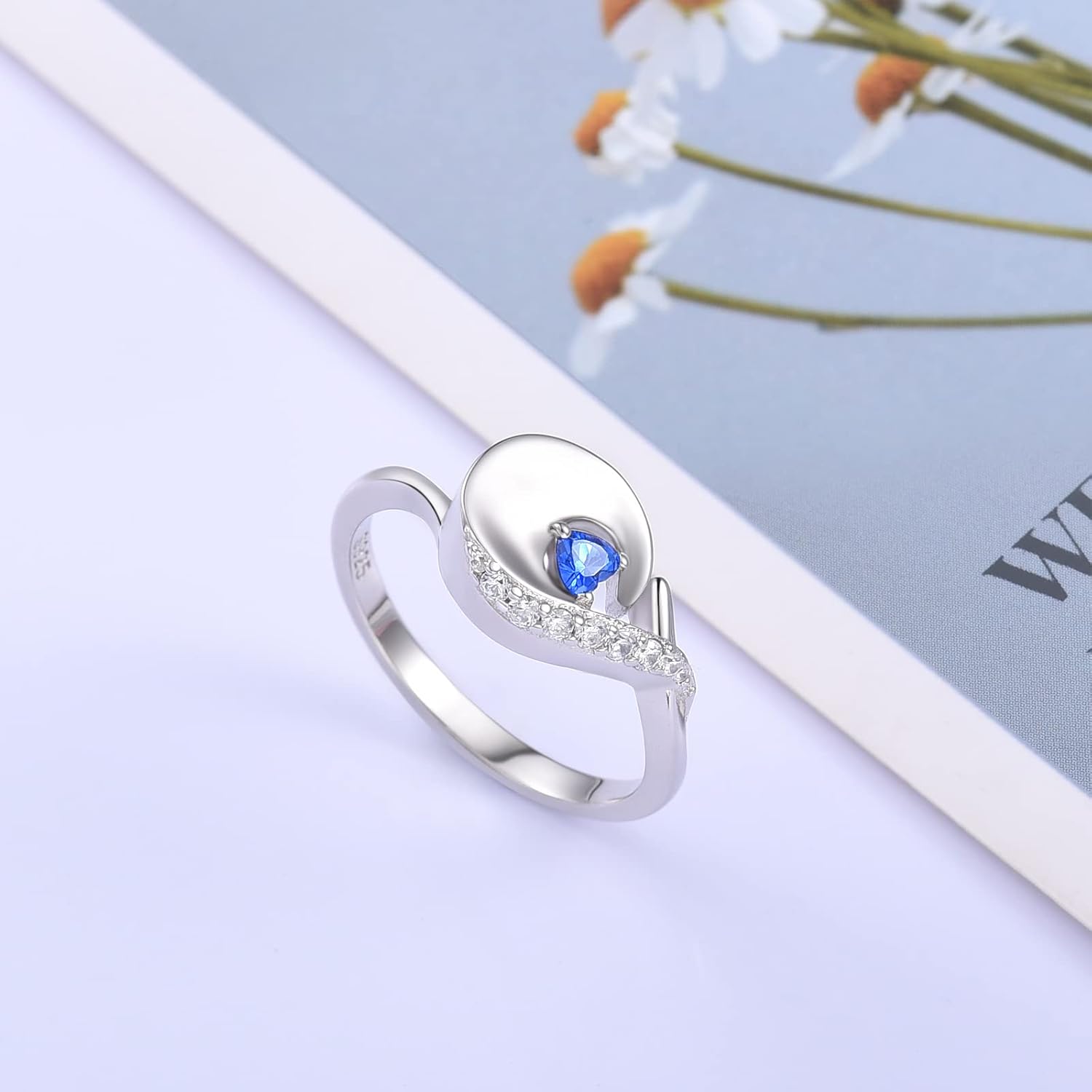 Infinity Water Droplet Urn Ring for Ashes 925 Sterling Silver Holds Loved Ones Ashes Cremation Keepsake Teardrop Urns Ring Jewelry Gift for Women - Image 4
