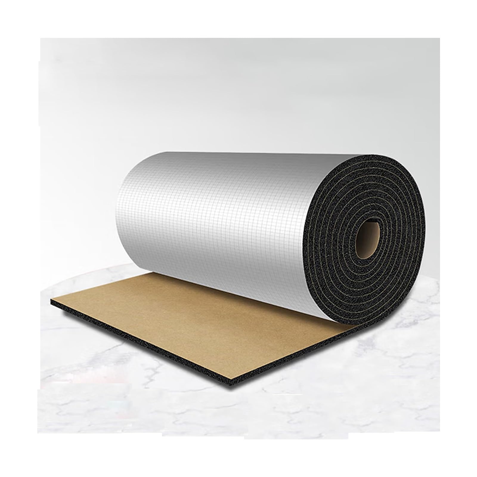 Selbstklebendes reflektierendes Schaum-Aluminium-Dämmmaterial, Heizkörper-Dämmfolie, Schalldämmunterlage, geeignet zur Wärmedämmung von Dächern, Böden, Decken(1*1m/3.2*3.2ft,20MM(THK))