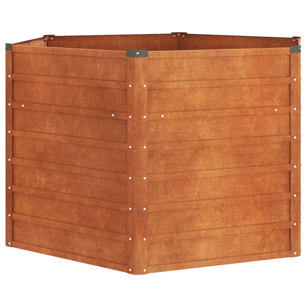 vidaXL Garden Raised Bed Rusty Steel Planter - Large Hexagon 50.8