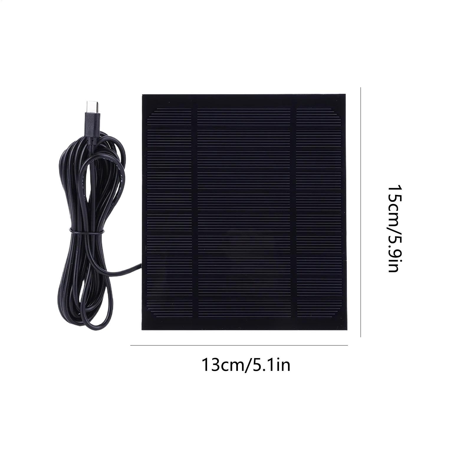 Panel Solar USB De 6W Para Exteriores: Carga Por USB-C, Compatible Con Cámaras De Seguridad Y Timbres