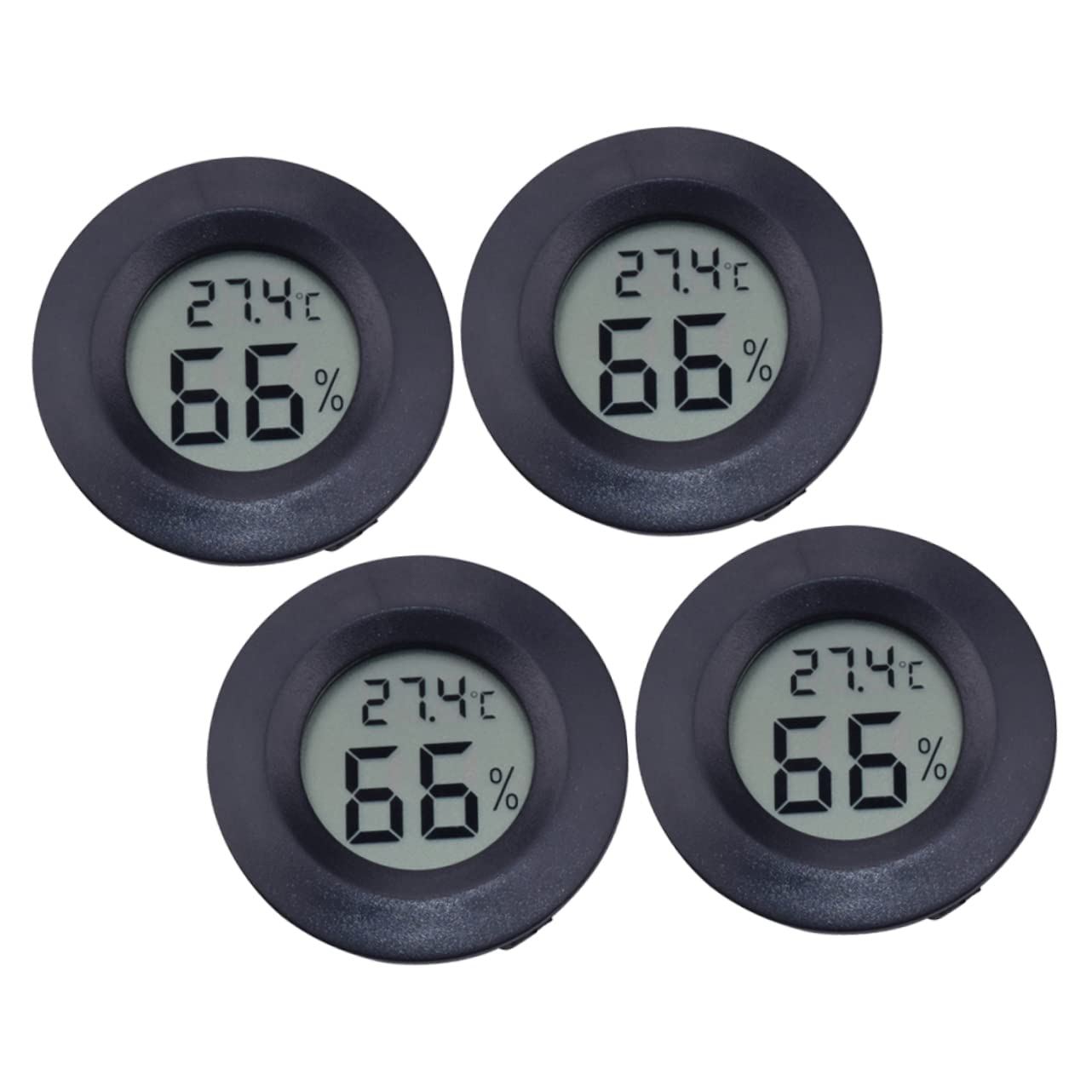 Sosoport 12piezas Higrómetro Digital De Temperatura y Humedad Para Reptiles Medidor Electrónico De Humedad Acrílico Para Terrarios y Uso Hogar De Negro
