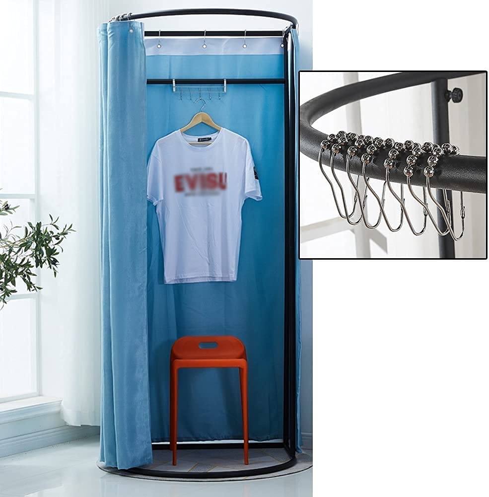 Vestiaire au sol avec rideau d'ombrage et branchement cabine grand espace