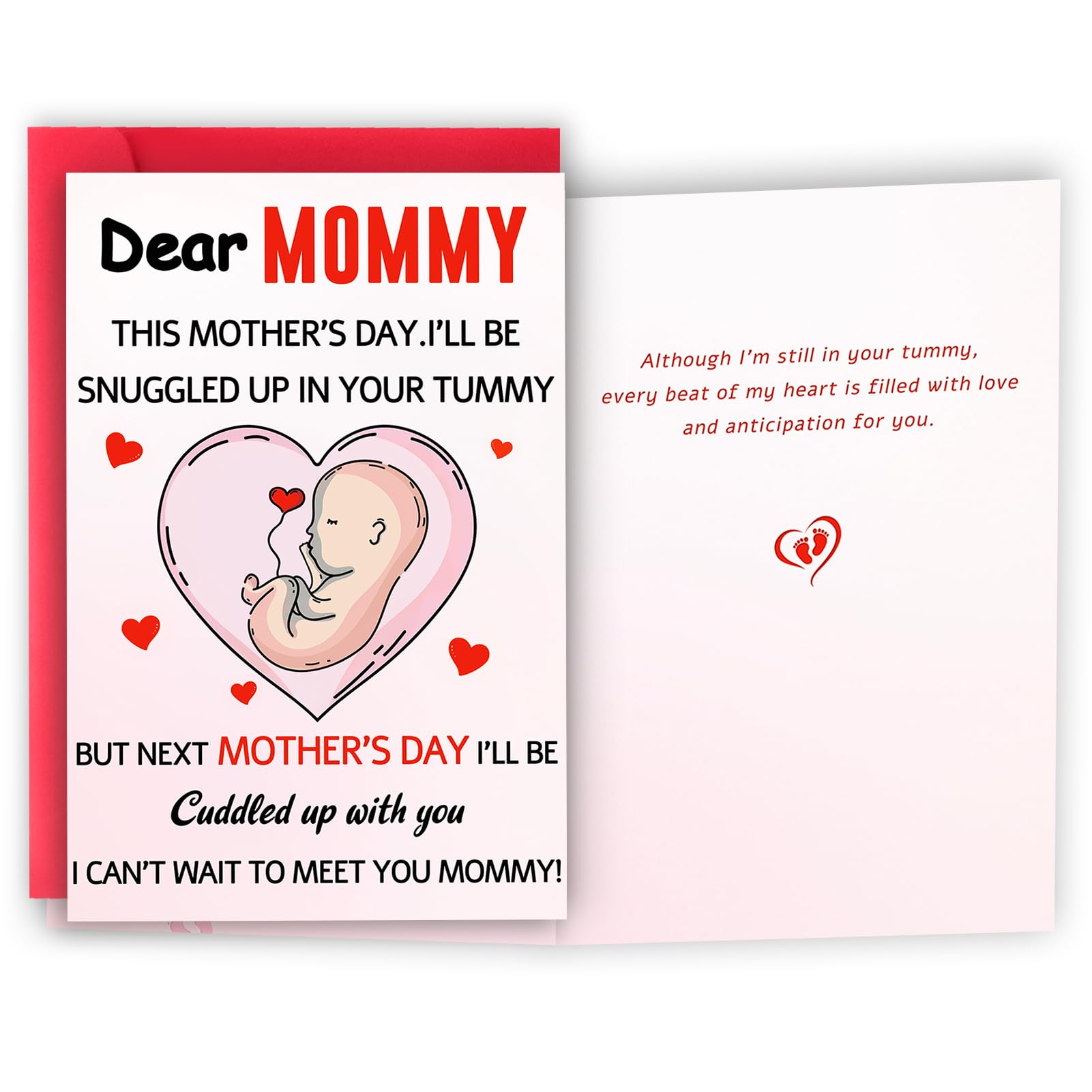 First Mothers Day Gifts for New Mom, Happy 1st Mothers Day Gifts Card from Baby, Pregnancy Gift Card for Expecting Mom First Time Moms Mother, To Be Mommy