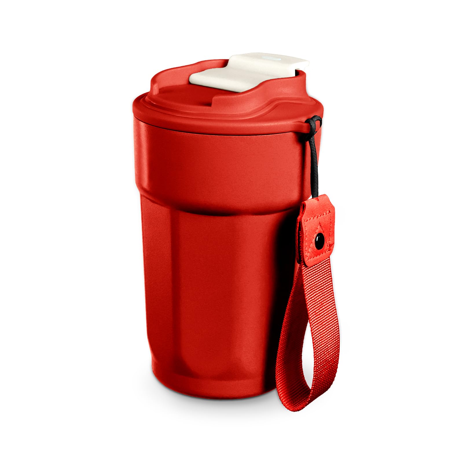 Puraville 12oz Stainless Steel Tumbler, Double Wall Vacuum Insulated Coffee Tumbler Travel Coffee Mug with Leak Proof Lid, Reusable Thermal Cup for Hot and Cold Drinks, Red