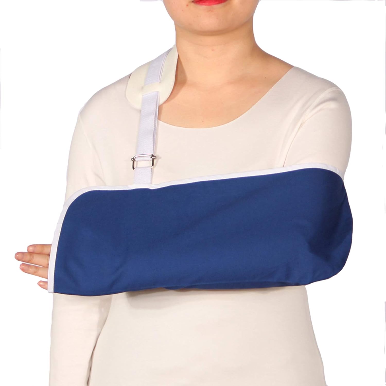 Arm Sling, Blue Cotton Forearm Sling, for Broken & Fractured Bones, Adjustable Wrist Elbow Forearm Shoulder, Available for Womend Men, Left Or Right Arm