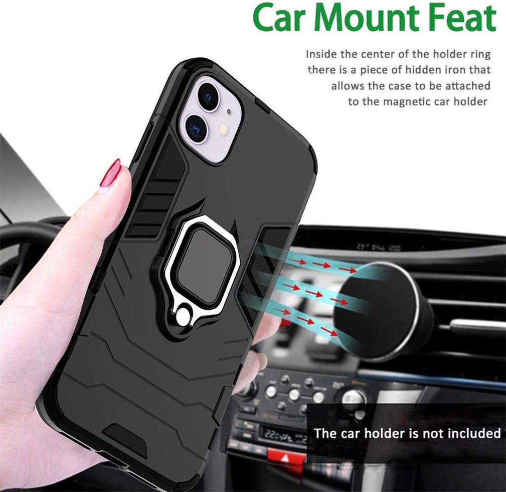Custodia HAOYE Per Nothing Phone (1) Con Anello Girevole 360° E Supporto Magnetico | Protezione Dual Layer, Colore Rosso - 2