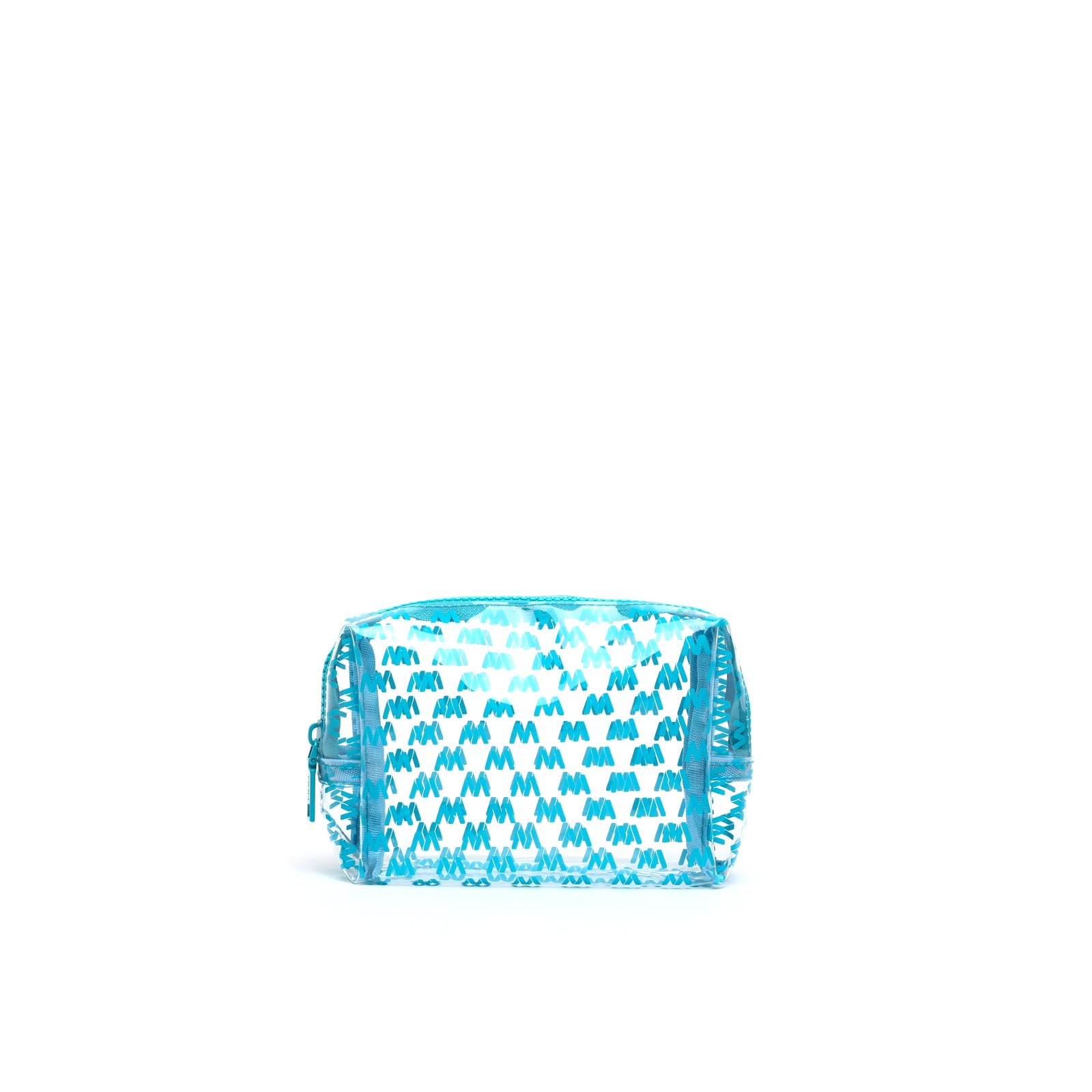 MISAKO Monoplastic Neceser Transparente con Estampado Monogram - Totebag Bolsa Shopper grande de Moda - Gimnasio, Playa, Universidad, Compras Monoplastic Azul 11 X 16 X 6 cm