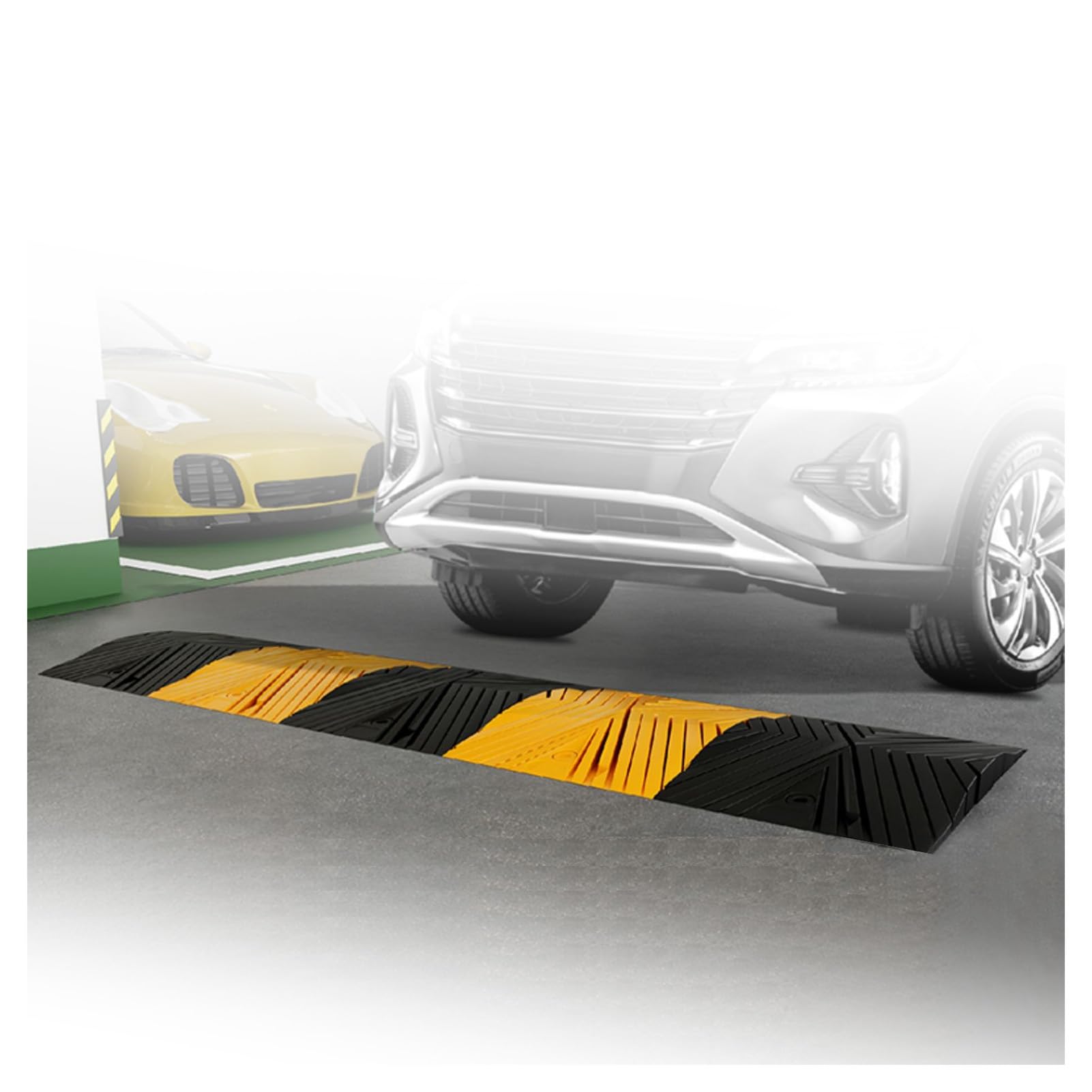 HTTGDGDH Rubber Speed Bump For Driveway Ramp 22000 Lbs Load Capacity Suitable For Asphalt Concrete And Gravel Roads,