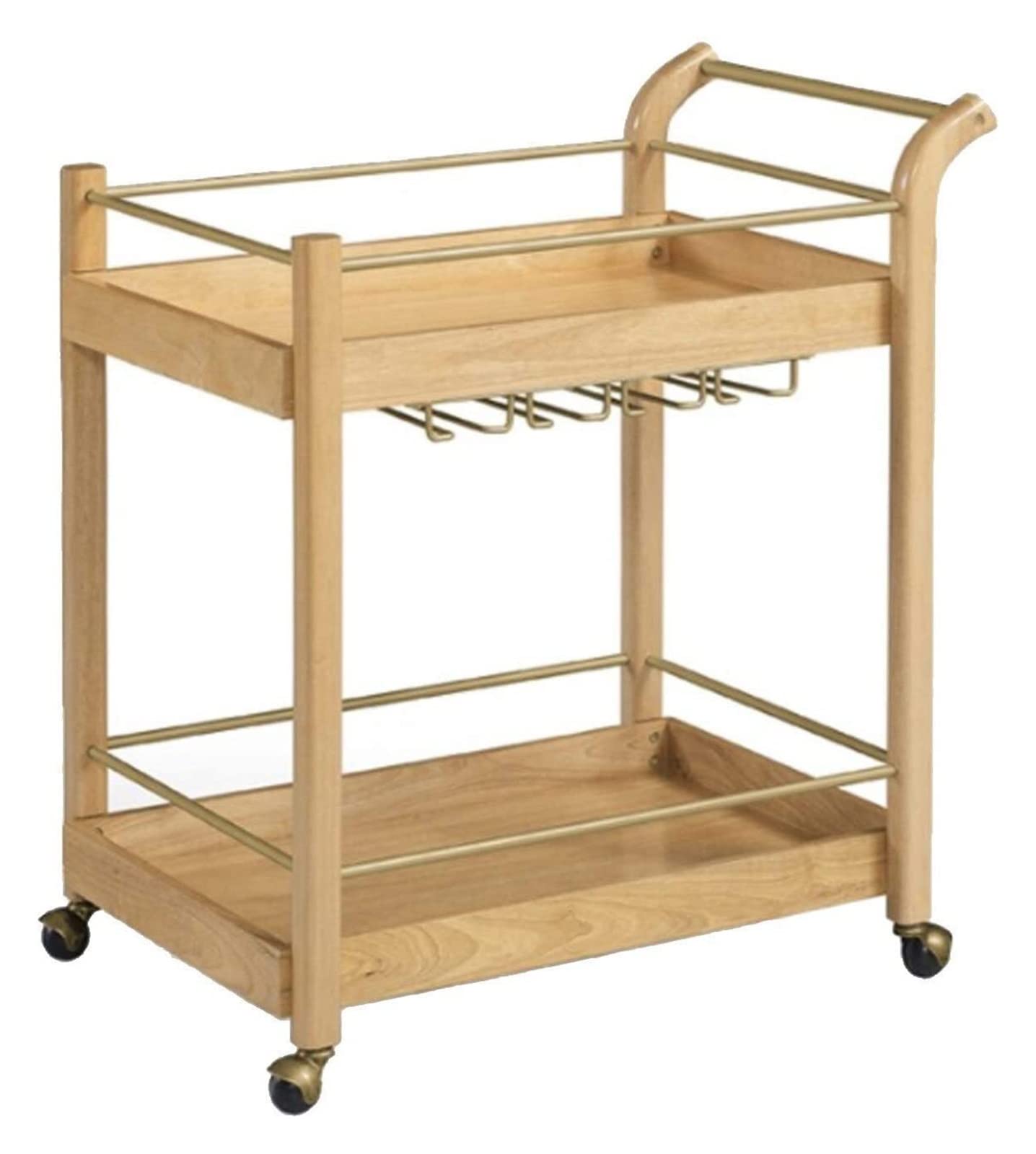 MFRELMNZG Bar Serving Cart for Hotel Luxury Restaurant, Bar Carts/Serving Carts/Kitchen Carts/Wine Rack Carts On Wheels With Storage - Wine Tea Liquor Shelves - Solid Wood And Metal Furniture