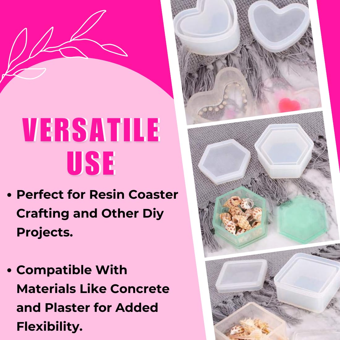 Oytra Resin Art Mould Set - 4 Piece Silicone Molds -4