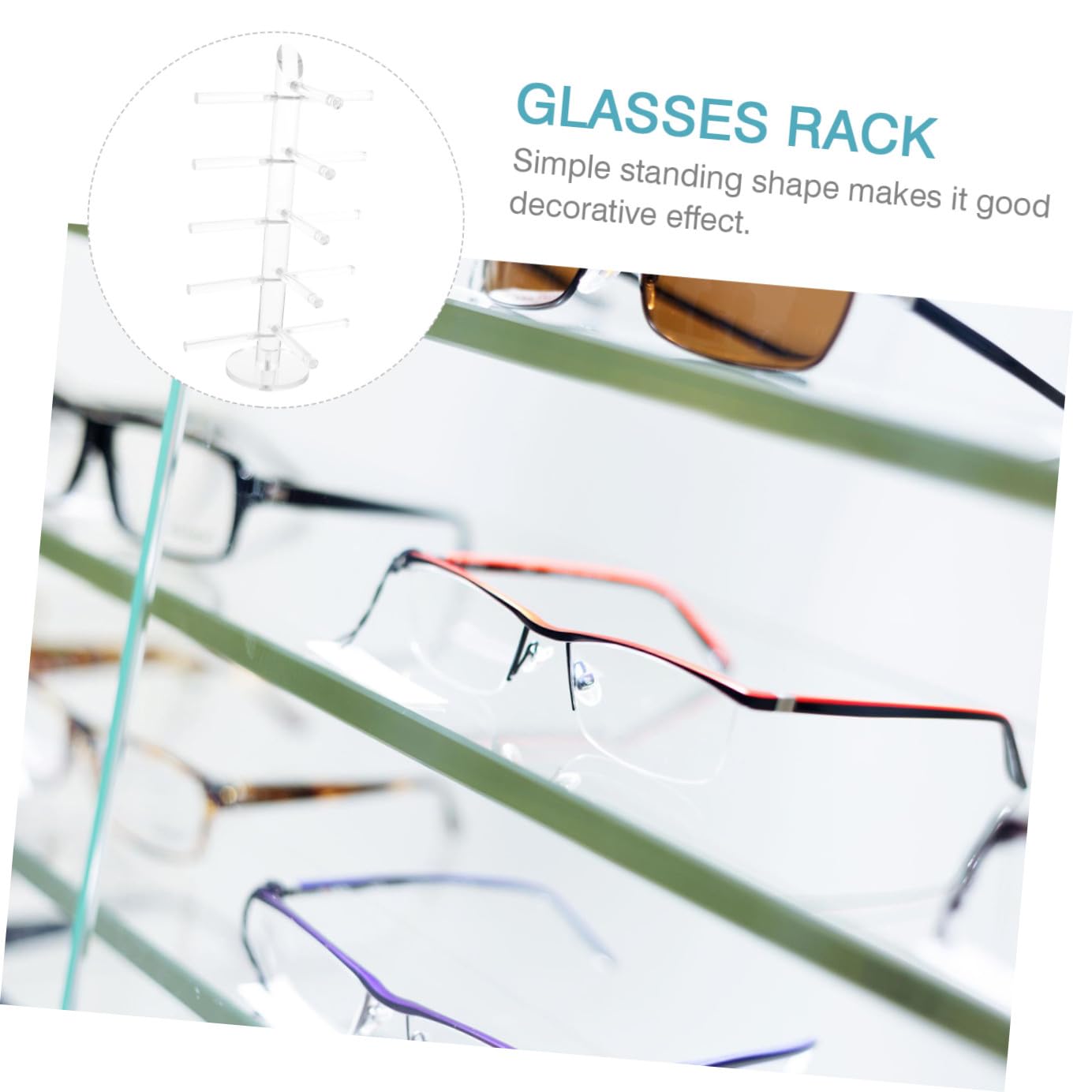 Estante Transparente para Gafas de Acrílico Estructura Sólida y Diseño Simple para Organizar Gafas de Sol en Tienda o Uso Personal