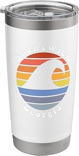 Cute Brunswick Florida GA Beach Wave Vacation Souvenir Stainless Steel Insulated Tumbler
