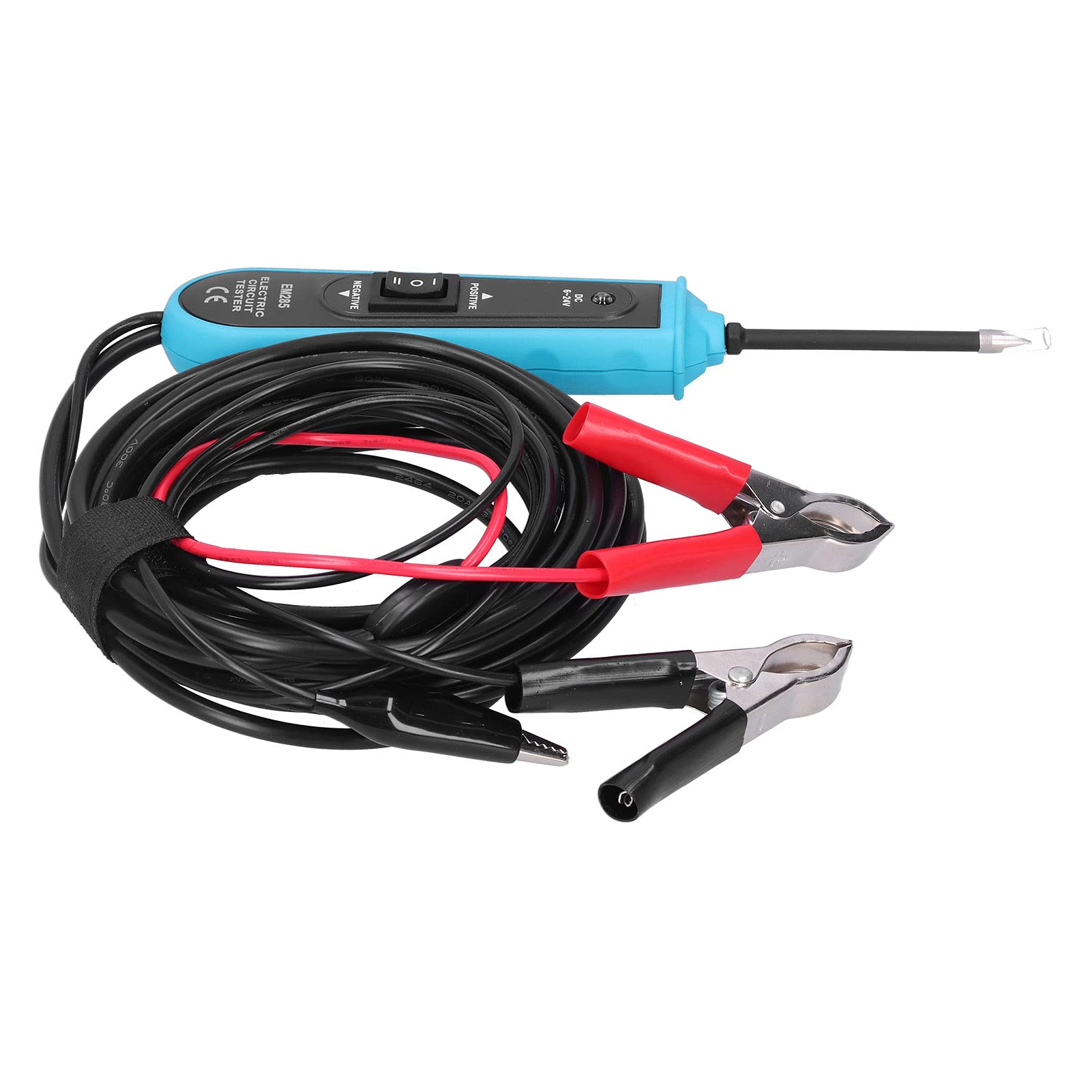 EM285 Tester per circuiti elettrici per auto 6‑24 V Protezione sovraccarico Sonda per circuito staccabile Strumento diagnostico elettrico automobilistico per professionisti