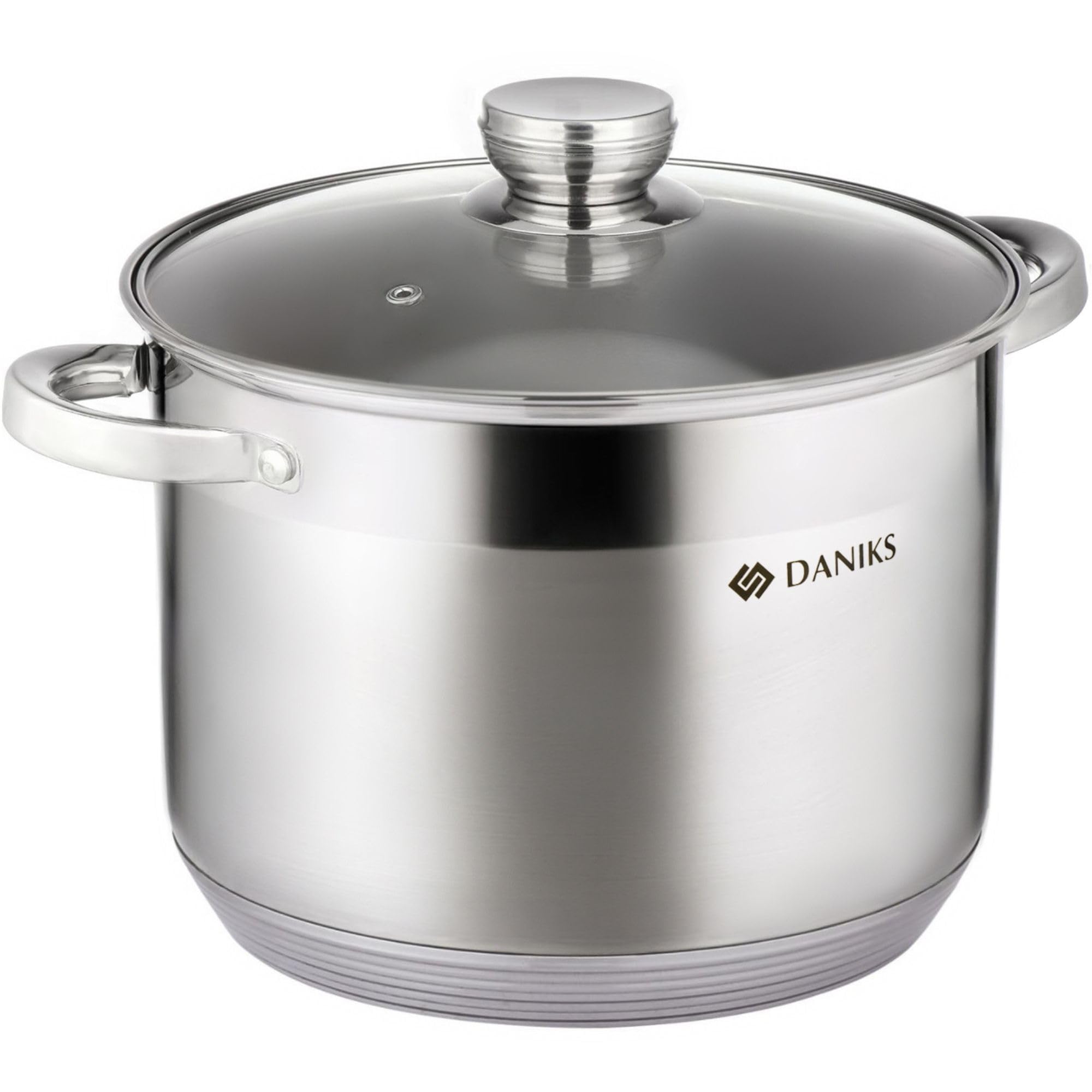 Daniks Standard 10 Quart Stainless Steel Stock Pot with Glass Lid