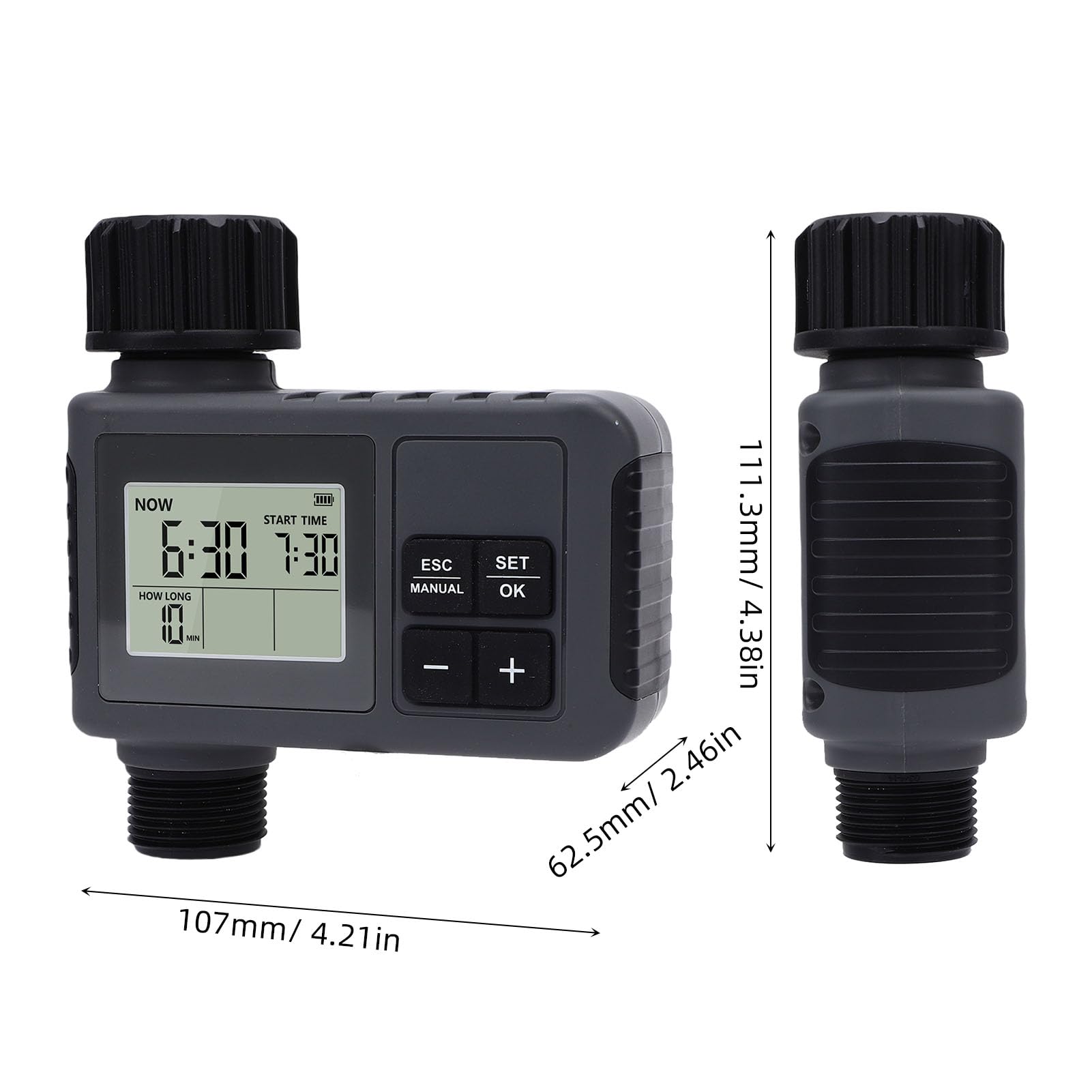 Programmatore Irrigazione Automatico per Giardino, Timer per Irrigazione LCD con Ritardo Pioggia, Impermeabile IPX5 per Rubinetto 3/4 Pollice, 0,5-8 Bar