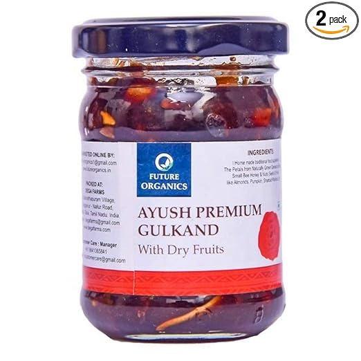 Future Organics Gulkand Premium with Dry Fruits - Pack of 2 ( 125 g Each ) - Natural & Homemade - Rich in Calcium