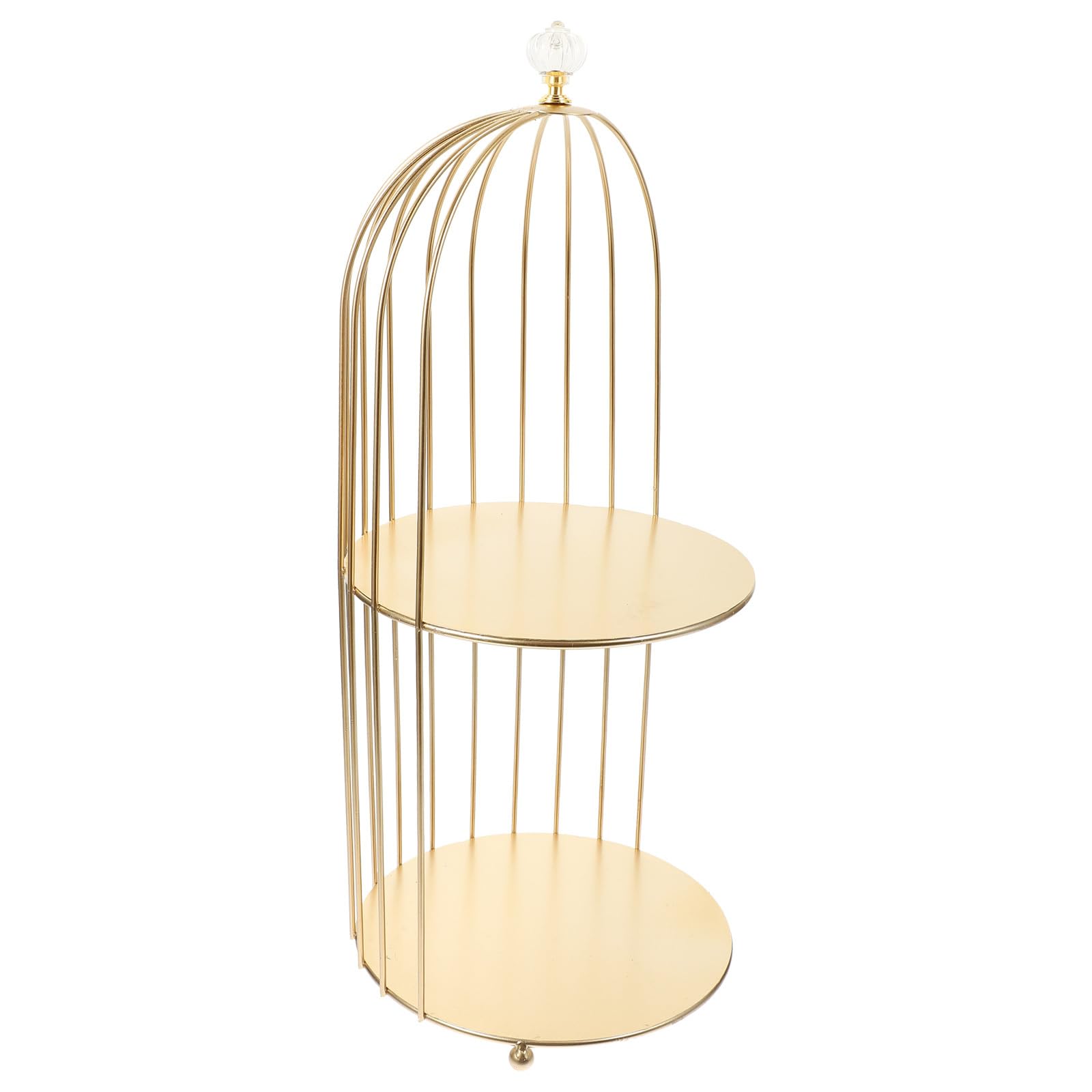 Présentoir à dessert cage dorée pour sublimer vos tables de mariage et buffets