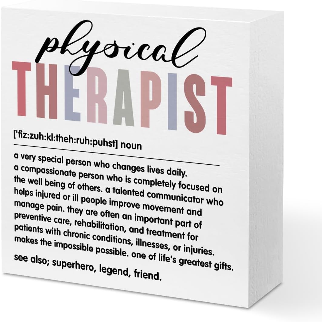 Physical Therapist Box Sign 7x7 Inch Desk Decor Gift