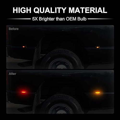 Miniatura 7 de litzland 4 luces LED de posición laterales compatibles con Dodge Ram 2500 3500 2003-2009 lente ahumada doble defensas parachoques lámparas para SLT