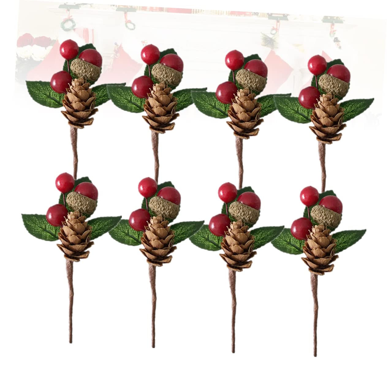 Zerodeko Piezas Ramo de simulación Casamento decoração Wedding Decoration Guirnalda de Frutos Rojos Baya de Pino de Navidad decoración Ornamento árbol de Navidad Decorar Acebo piñas