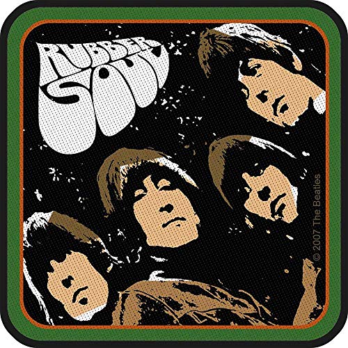 The Beatles Patch Rubber Soul Album Band Logo Official Woven Iron 10X10 Cm Size One Size - Les Beatles, Paul McCartney, John Lennon, RIngo Starr, George Harrison The Beatles Patch Rubber Soul Album Band Logo Official Woven Iron 10X10 Cm Size One Size