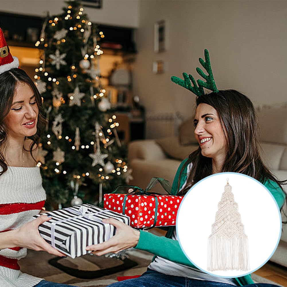 ORIGACH Set macramè per albero di Natale per principianti, set di nodi macramè per fai da te e annodare con istruzioni (lingua italiana non garantita), per decorazioni natalizie macramè
