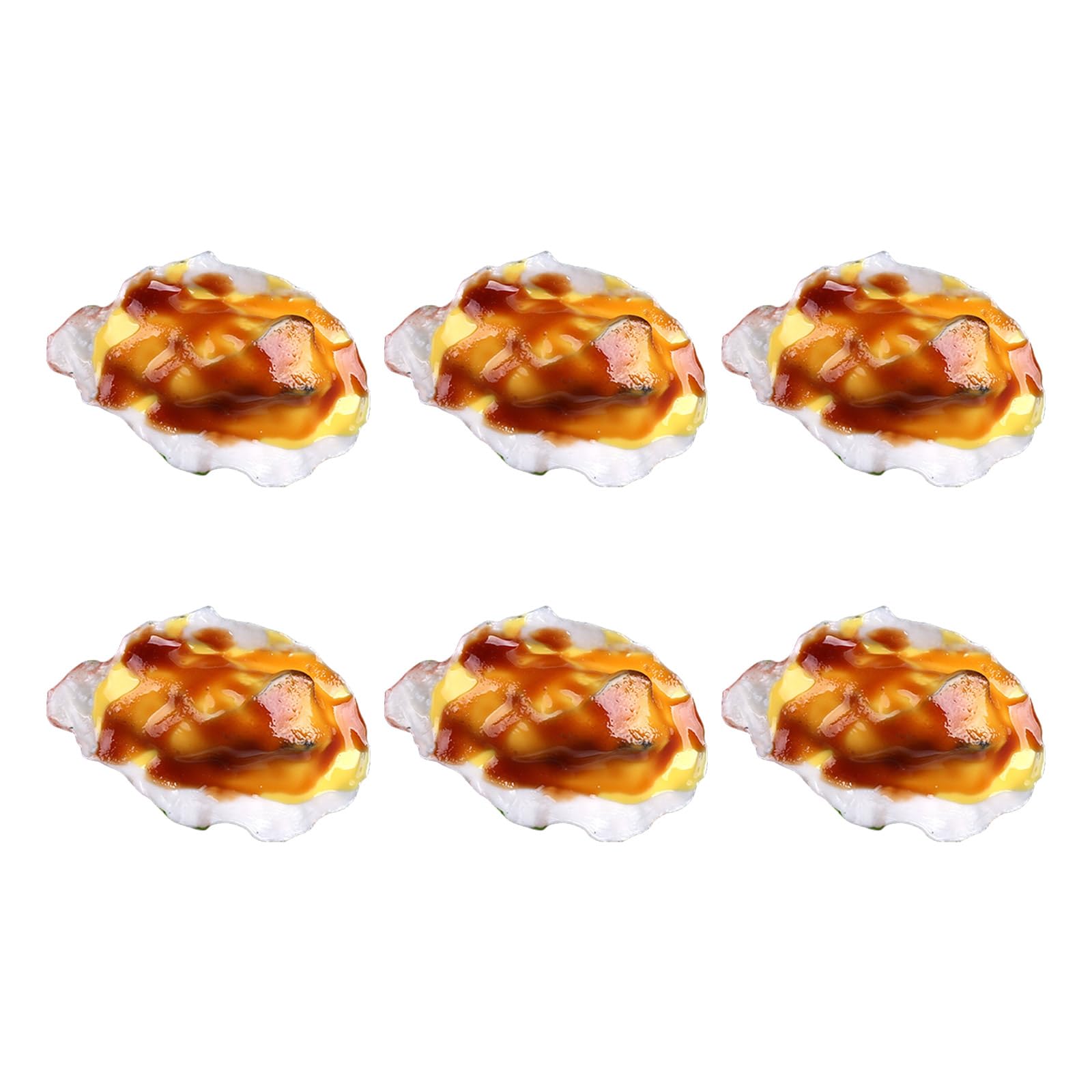 Limtula Artificial Grilled Oysters Model Simulation Grilled Scallops Model Realistic Roasted Oysters Fake Seafood Display Props Home Ornaments
