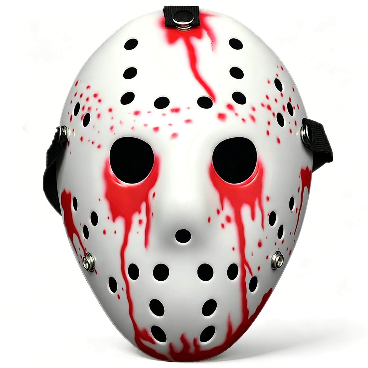 KJoySvquxt Horror Hockey Killer Mask, Halloween Scary Killer Costume Face Mask, Halloween Costume -White
