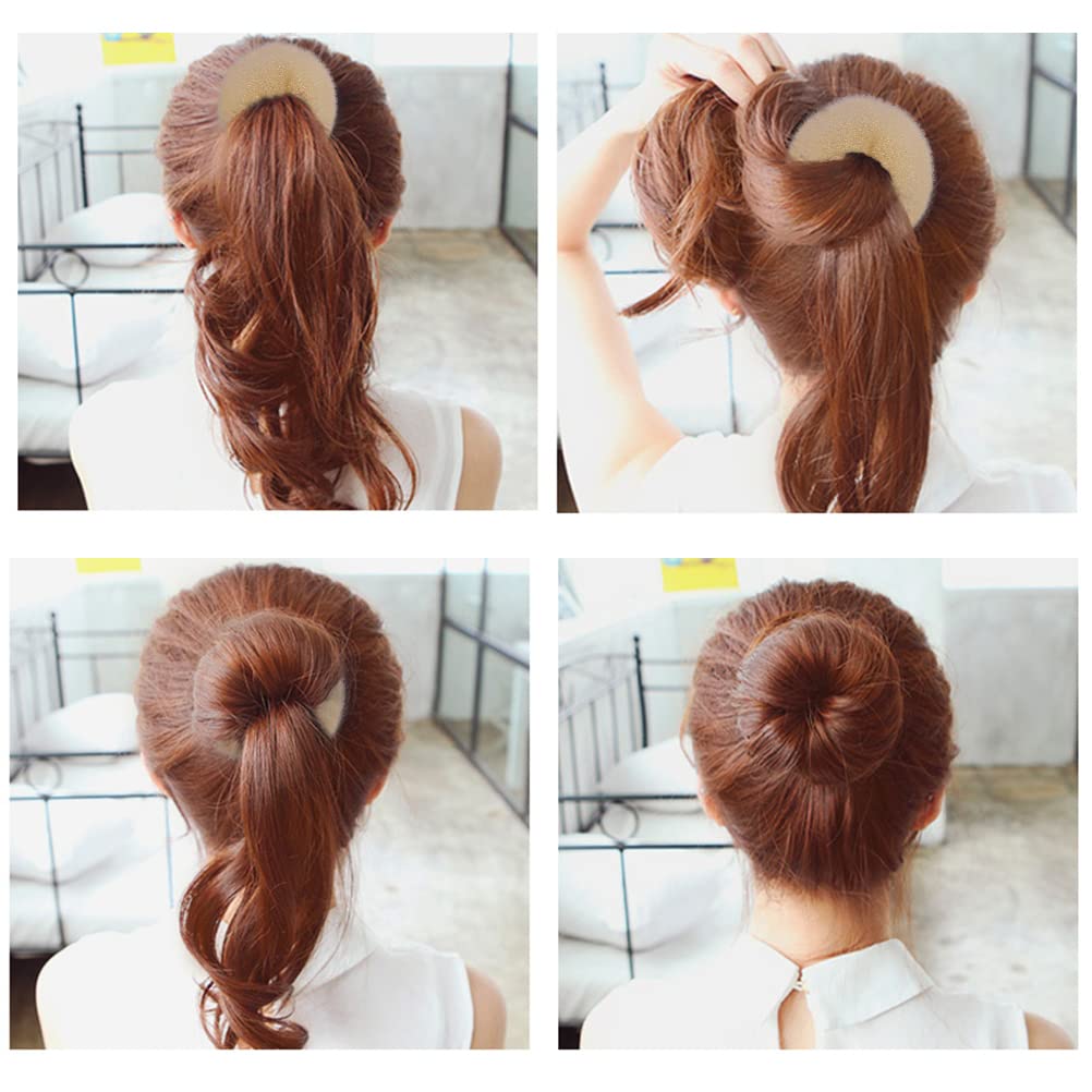 Donut Moño 6 Piezas con 20 Clips en Forma de U Kit Accesorios de Peinado para Mujeres