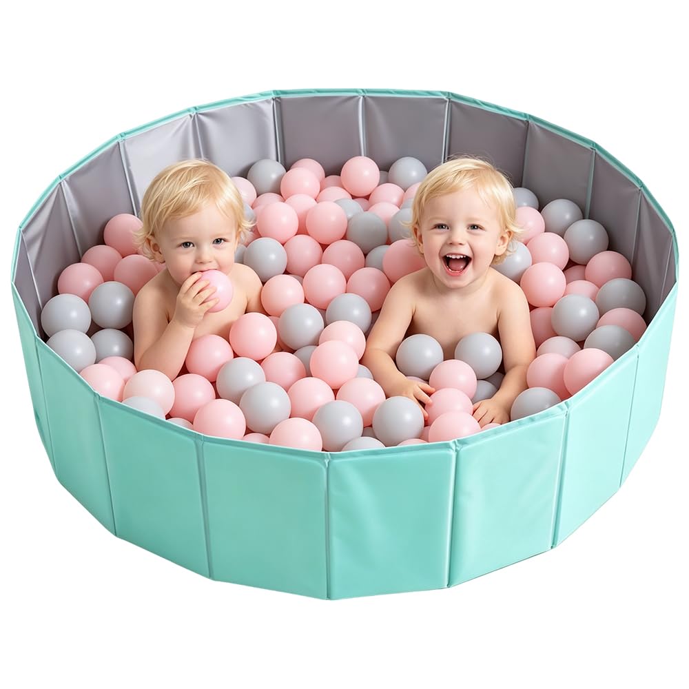 Ball Pit, 100CM Foldable Baby Ball Pit, Kids BallPit, Portable Ocean Ball Pits, Playhouse Playpen Ocean Ball Pool for Baby Toddler Boys Girls Dogs Pets Indoor Outdoo, Blue