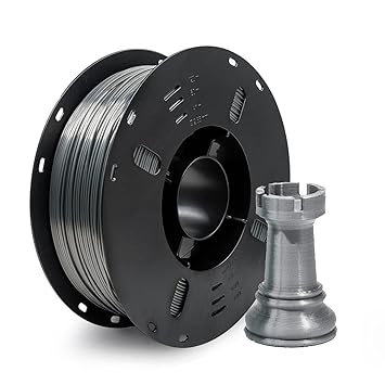 VOXELAB Silk PLA Filament 1.75mm 3D Printer Filament,1kg Spool (2.2lbs) 3D Printing Materials Shine Silky Shiny Metallic Metal Gold Silver Copper Bronze PLA Filament,Metal Gray