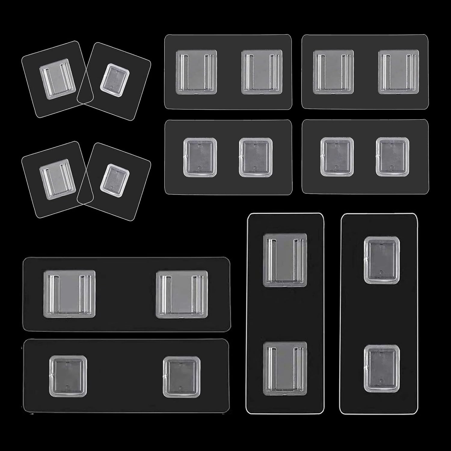 8 Pairs Shower Caddy Adhesive Relacement Sticker for Bathroom Kitchen, Square Double-Sided Adhesive Sticky Hook for No Drilling Wall Mount Holder, 6 cm