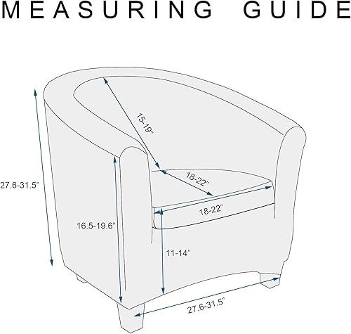 Miniatura 7 de WOMACO 2 fundas para silla de club, elásticas, estampadas, con barril redondo, giratorias, con funda de cojín, parte inferior elástica, protector de