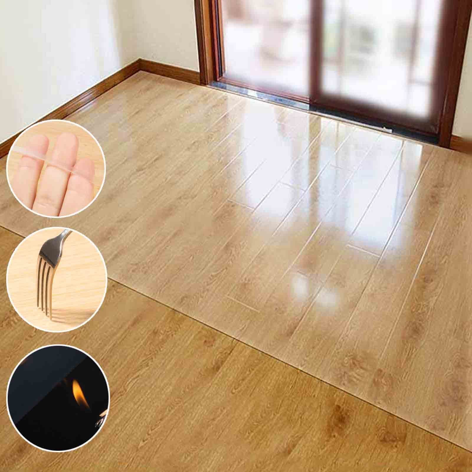 Tapis de protection de sol en PVC transparent - 1,5 mm d'épaisseur - Pour sols durs - Antidérapant - 90 x 90 / 100 x 120 / 150 x 200 cm (Si