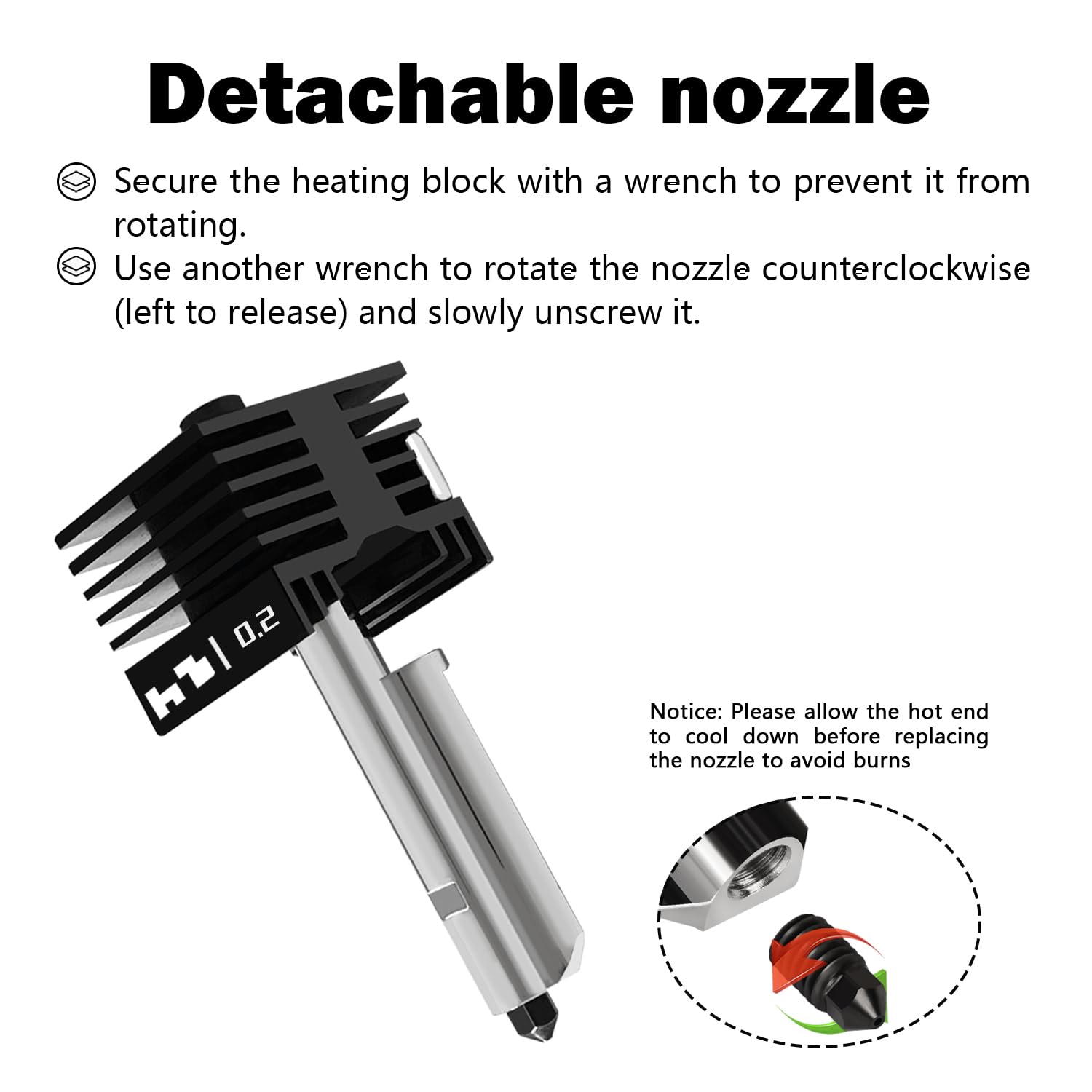 HzdaDeve Kit di aggiornamento Hotend Combo 2-Pack P2S/H2D/H2S 0,2MM - Testa di stampa Hotend con ugello in acciaio temprato ad alta temperatura e 2PCS di copertura in silicone per Bambu Lab H2D Combo