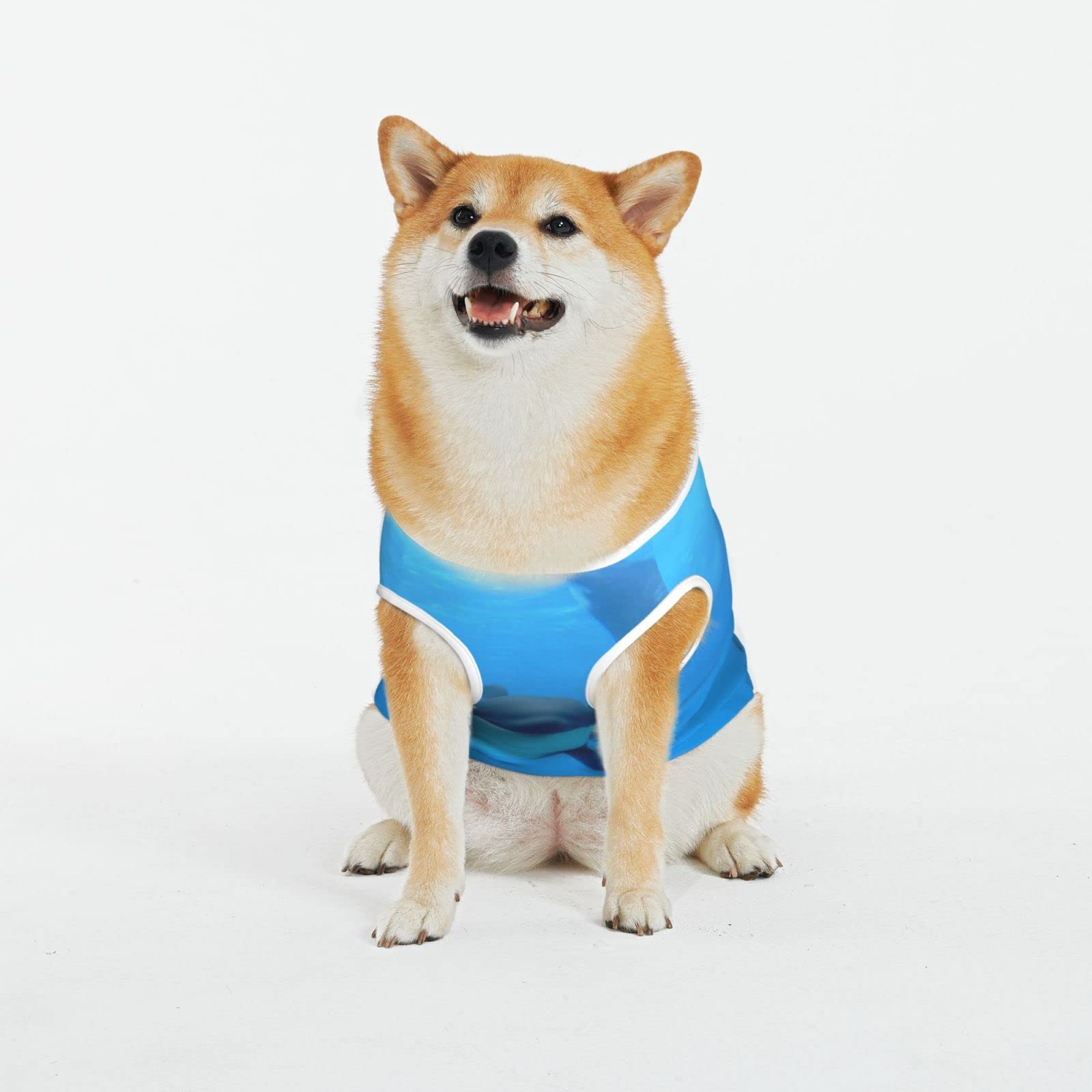 T-shirt d'été pour grand chien XL-5XL en coton respirant imprimé baleines