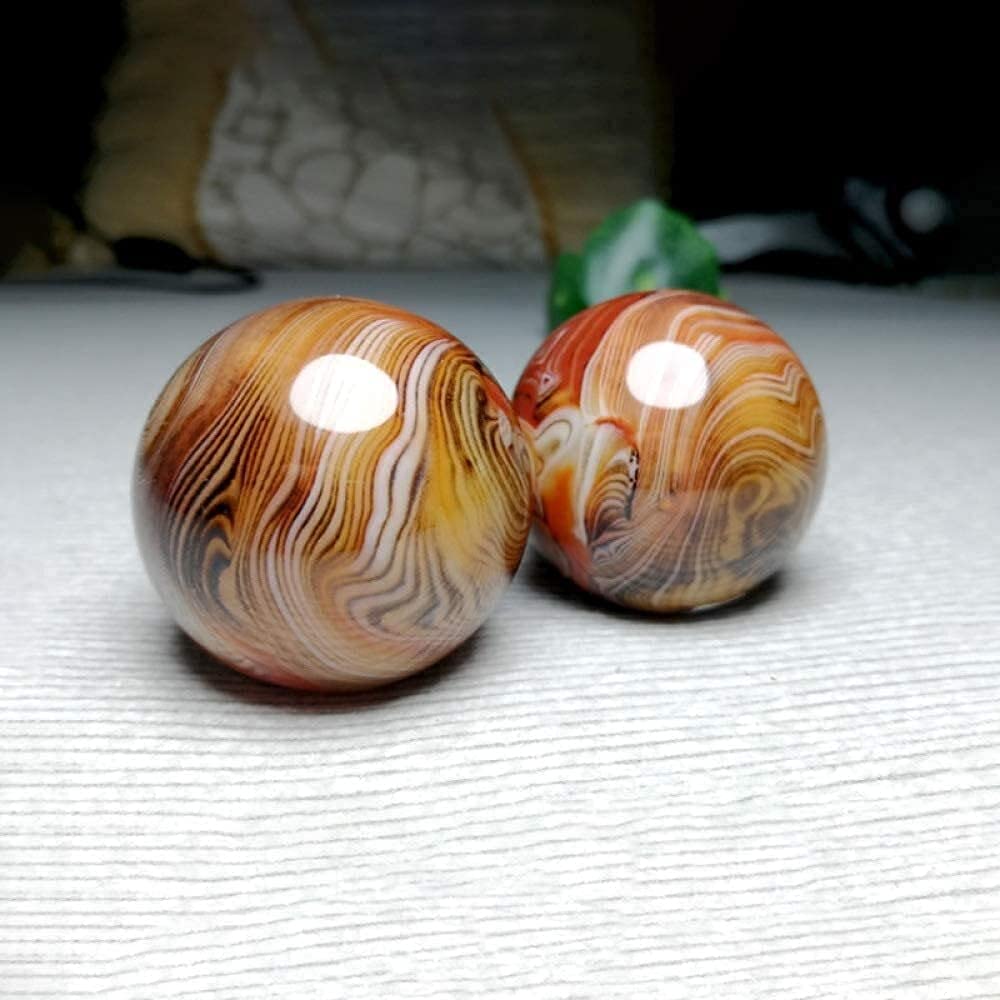 Palle Antistress per Adulti, Palle Baoding Palle Antistress per Adulti Palle per Esercizi Cinesi Agata Naturale Giada Massaggio Tai Chi Ball Esercitatore per Le Dita, Pal