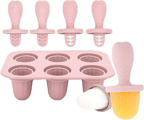 Silicone Ice Creams Molds for Babies Teething Relief with 6 Tray for Soothing Gums and Safe Chewing Food Grade