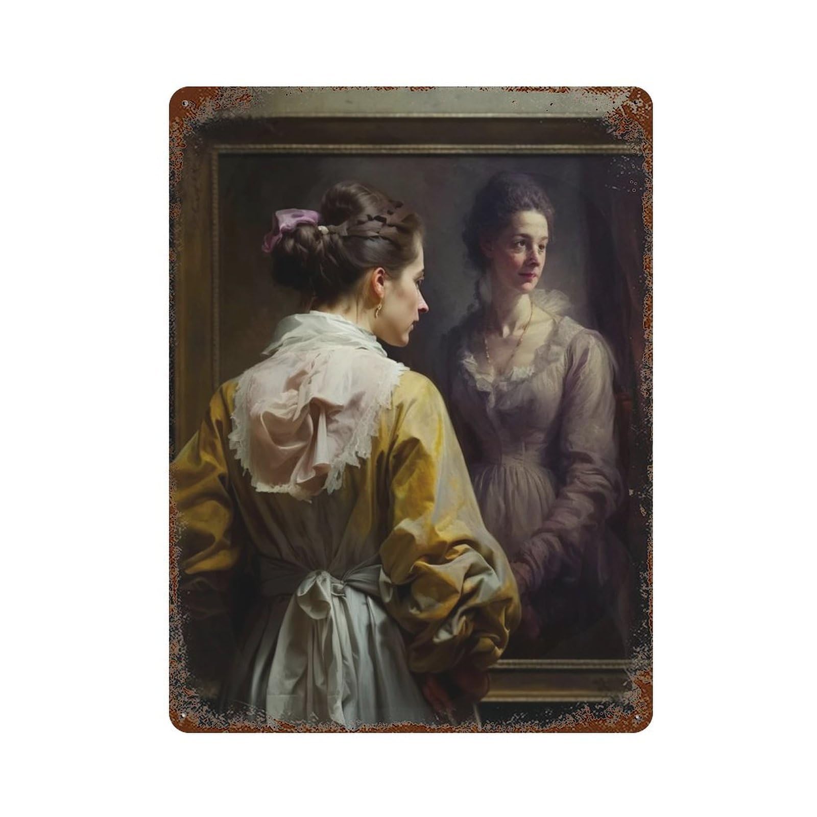 xiaoxiaoshen Antique Portrait Woman Retro Wall Decor Art Metal Tin Poster Modern Home Decor Art Home Bar Shop Decorations Vintage Sign 40x30cm