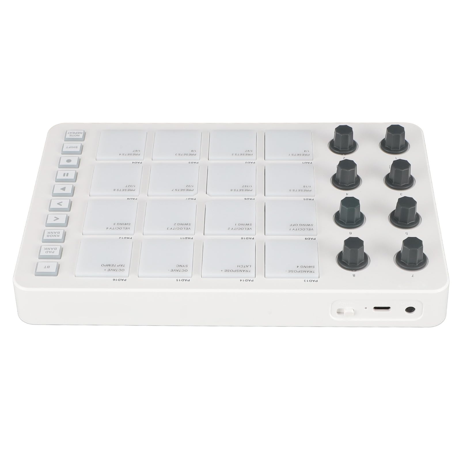 MIDI Drum Pad Controller Tragbarer USB-Controller für Musikproduktionsstudio mit 16 RGB-Pads 8 Knöpfe, für Live, Logic Pro X, OS X und, ABS-Material