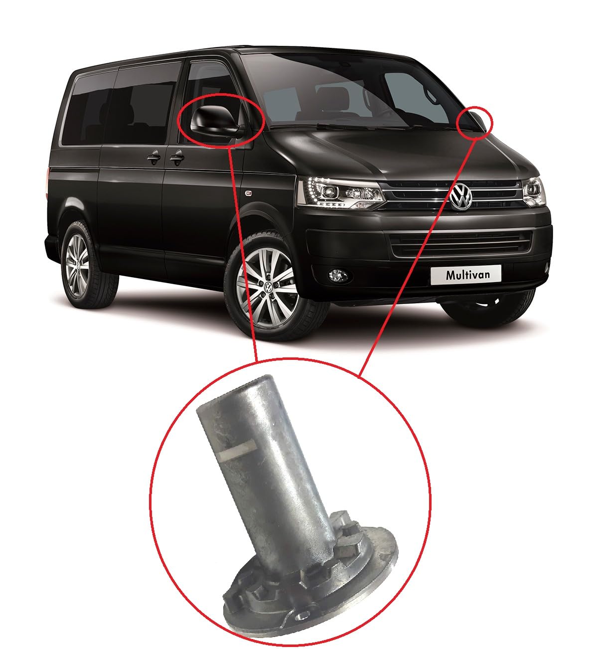 Twowinds Składany uchwyt na lusterko, obrotowy uchwyt do lewego i prawego lusterka zewnętrznego, po obu stronach 7E1857000 7E1857501EG, kompatybilny z VW T5 T6 Transporter Amarok