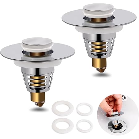 Amazon.com: Bathroom Sink Drain Stopper 1.1~1.5 Inch - Universal Pop Up ...