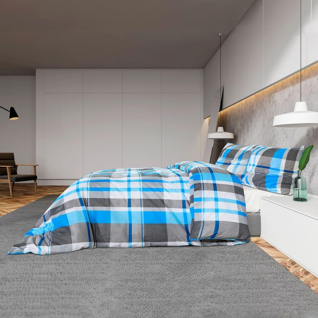 Generico Set Copripiumino Blu e Grigio 260x240 cm in Cotone,Casa e Giardino,Biancheria,Lenzuola e Coperte,Copripiumini-136068