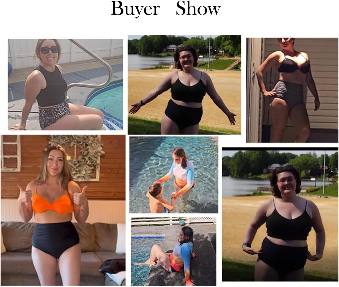 COCOPEAR Women's High Waisted Full Coverage Bikini Bottom Ruched Bathing Suit Bottoms for Women Tummy Control Swim Bottoms - Image 2